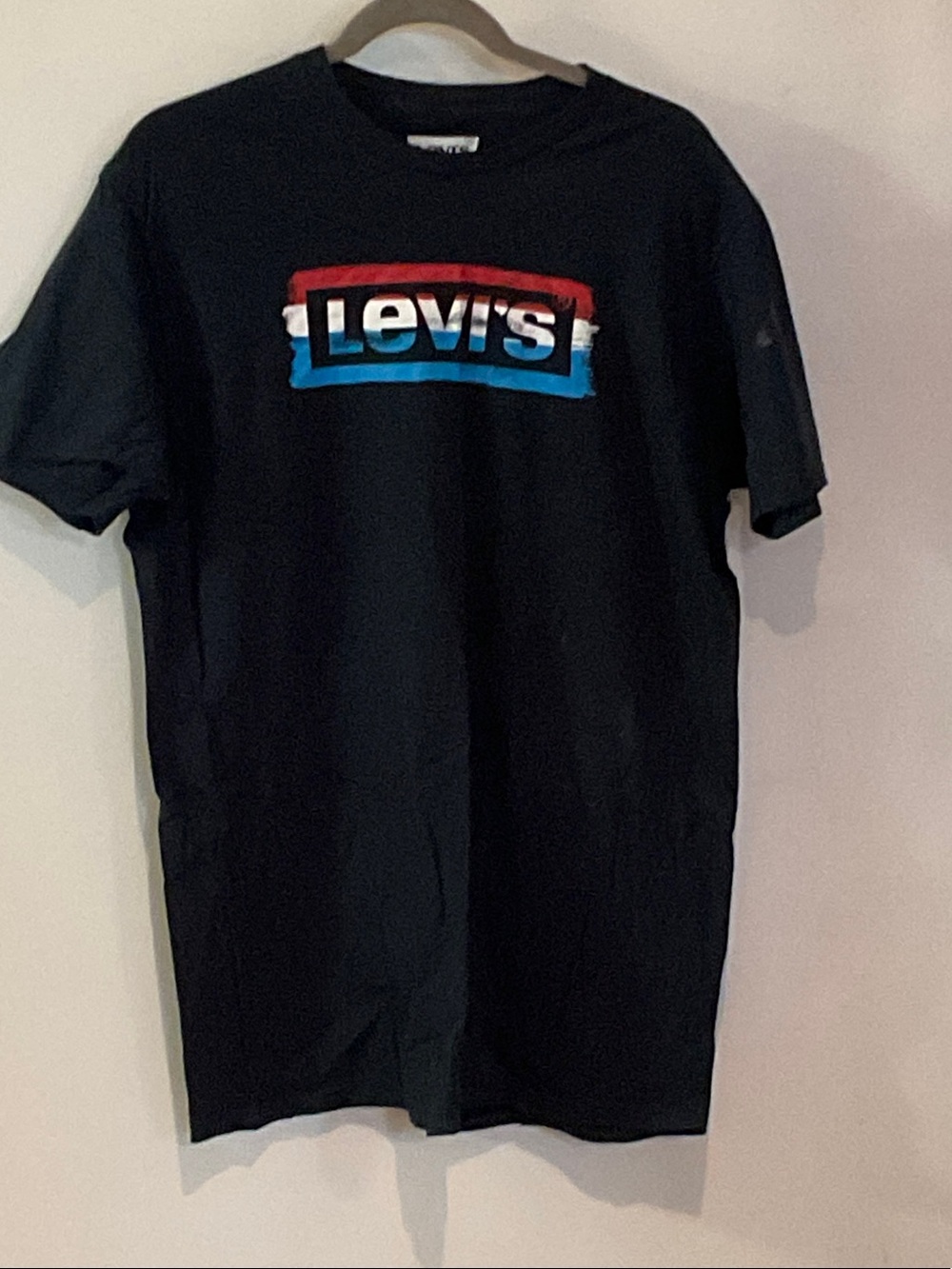 Levi's Black Short-Sleeve Tee with Red, White & Blue Logo